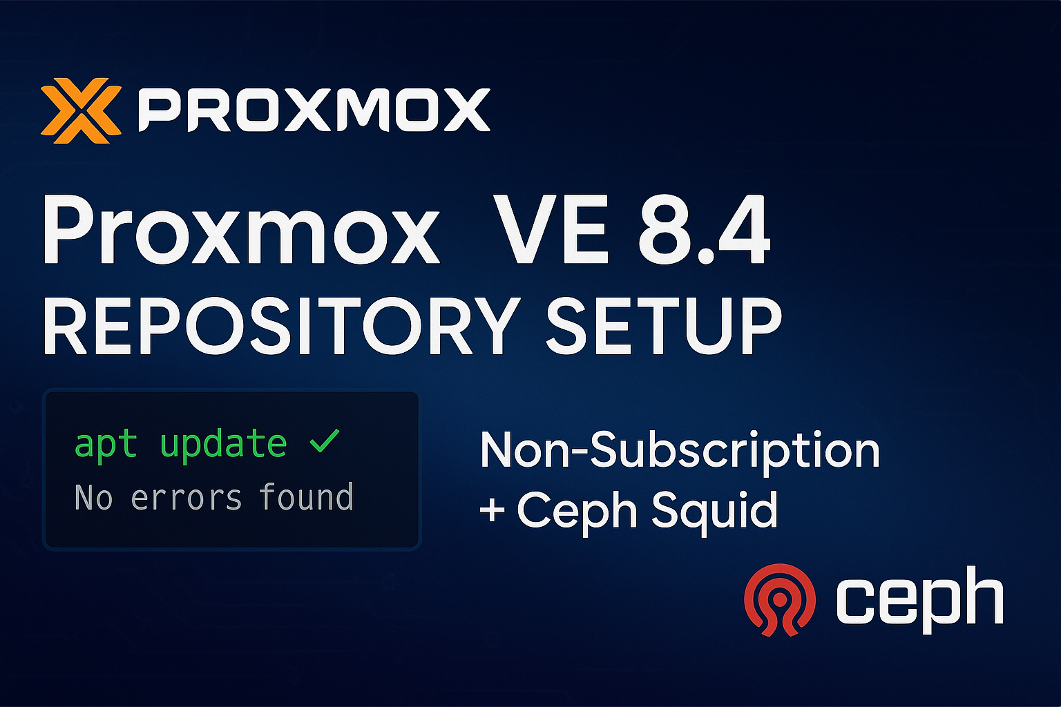 How to Setup Proxmox VE 8.4 Non-Subscription Repositories + Ceph Squid