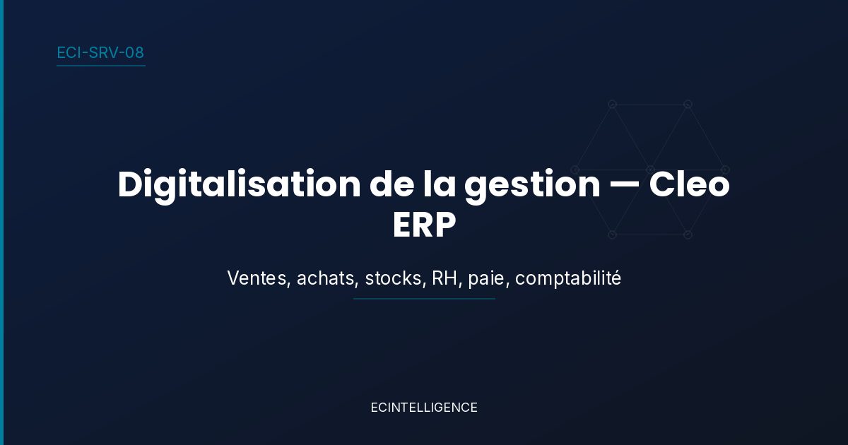 Digitalisation de la gestion — Cleo ERP