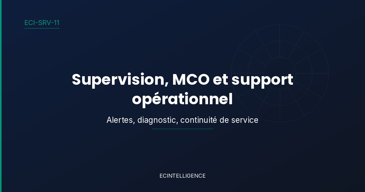 Supervision, MCO et support opérationnel